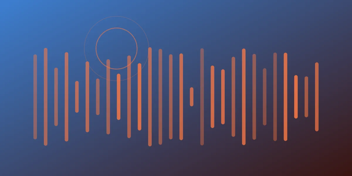 Abstract waveform shifting from cool blue to warm orange, representing heating and cooling calls being answered