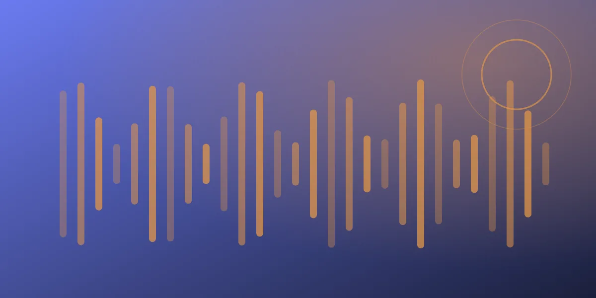 Abstract waveform in blue and amber representing two AI voice agents side by side