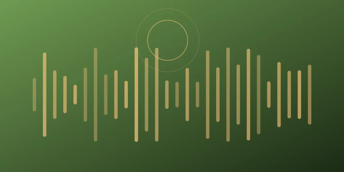 Abstract waveform in warm sand and forest green representing a veterinary clinic phone line answered day and night