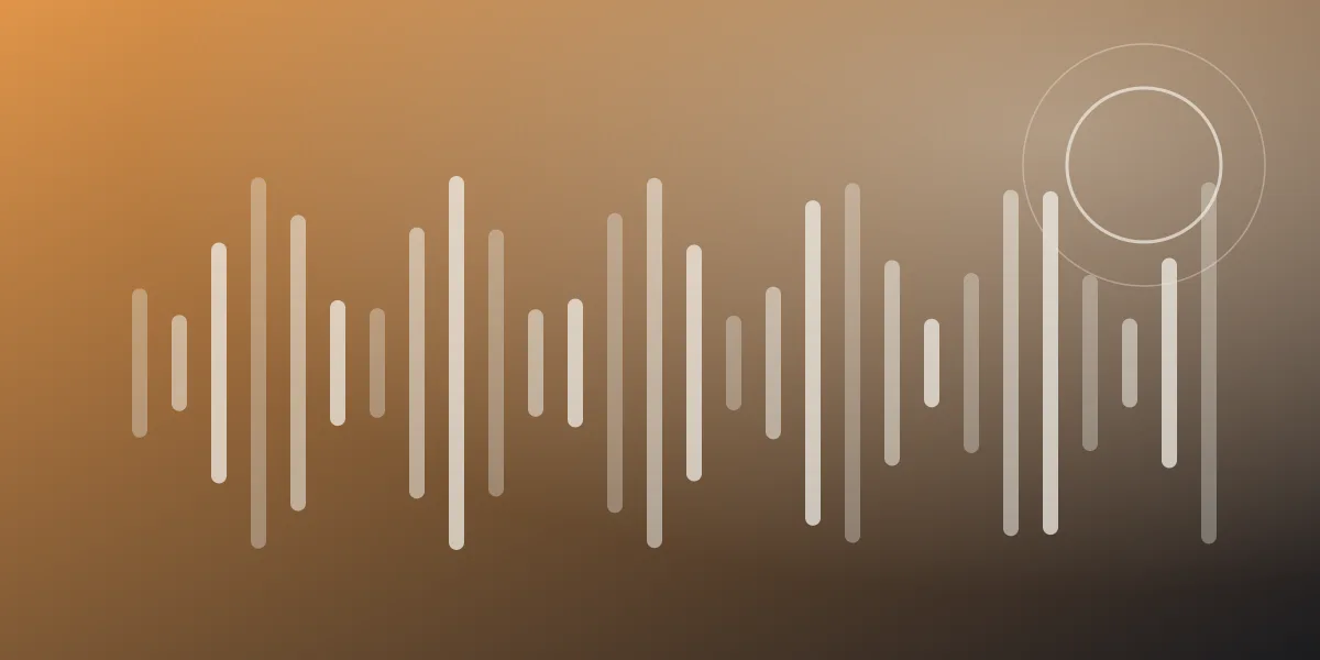 Abstract waveform in warm gold and ink representing the LumisReach founding story
